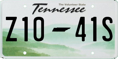 TN license plate Z1041S