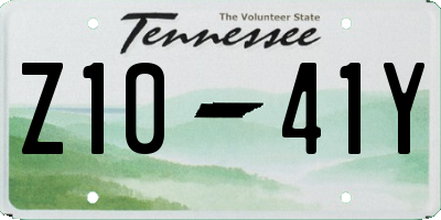 TN license plate Z1041Y