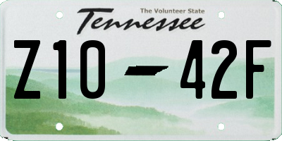 TN license plate Z1042F