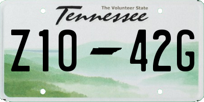 TN license plate Z1042G