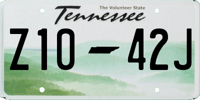 TN license plate Z1042J