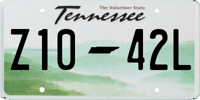 TN license plate Z1042L