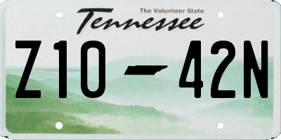 TN license plate Z1042N