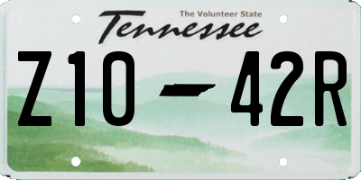 TN license plate Z1042R