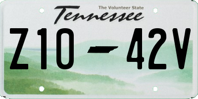 TN license plate Z1042V