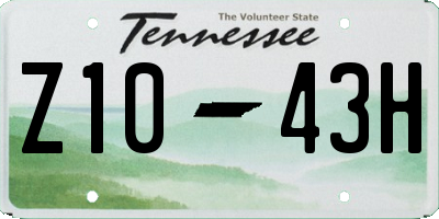 TN license plate Z1043H