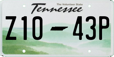 TN license plate Z1043P