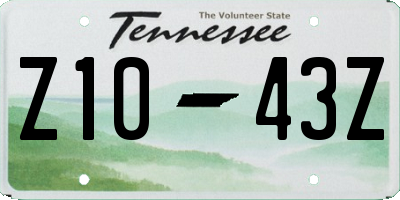 TN license plate Z1043Z
