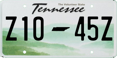 TN license plate Z1045Z