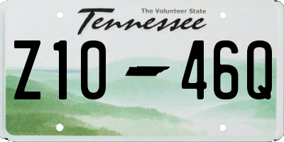 TN license plate Z1046Q