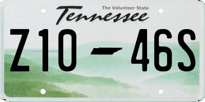 TN license plate Z1046S