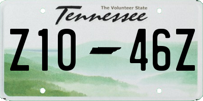 TN license plate Z1046Z