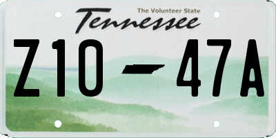 TN license plate Z1047A