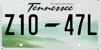 TN license plate Z1047L