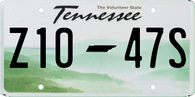 TN license plate Z1047S