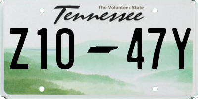 TN license plate Z1047Y