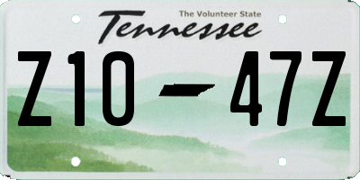 TN license plate Z1047Z