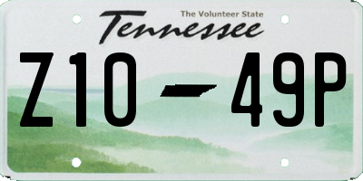 TN license plate Z1049P