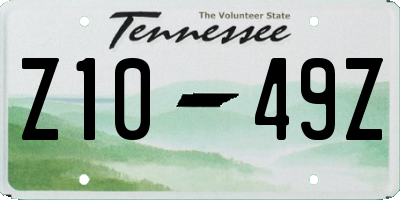 TN license plate Z1049Z