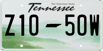 TN license plate Z1050W
