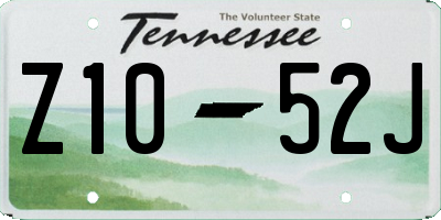TN license plate Z1052J