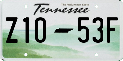 TN license plate Z1053F