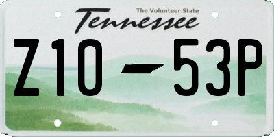 TN license plate Z1053P