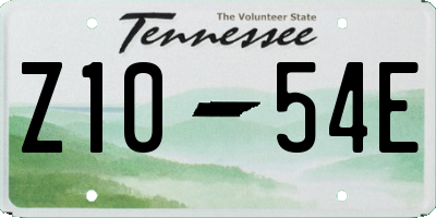 TN license plate Z1054E