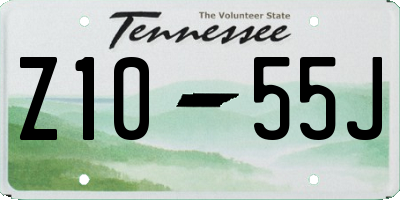 TN license plate Z1055J