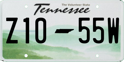 TN license plate Z1055W