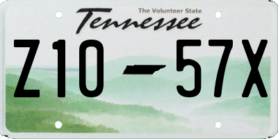 TN license plate Z1057X
