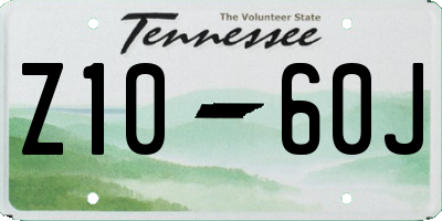 TN license plate Z1060J