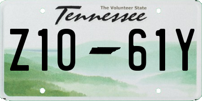 TN license plate Z1061Y