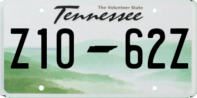 TN license plate Z1062Z