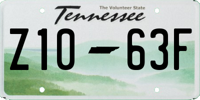 TN license plate Z1063F
