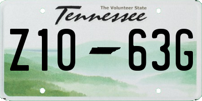 TN license plate Z1063G