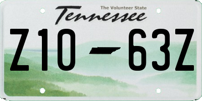 TN license plate Z1063Z