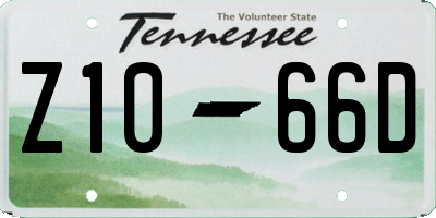 TN license plate Z1066D