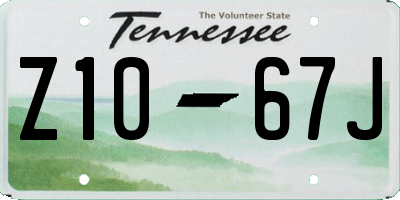 TN license plate Z1067J