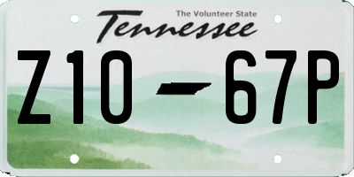 TN license plate Z1067P