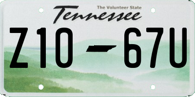 TN license plate Z1067U