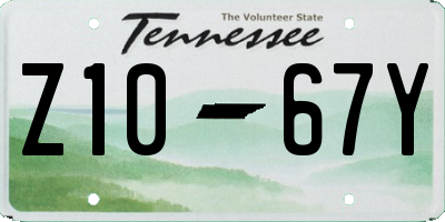 TN license plate Z1067Y