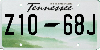 TN license plate Z1068J