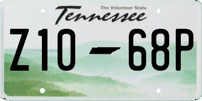 TN license plate Z1068P