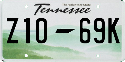 TN license plate Z1069K