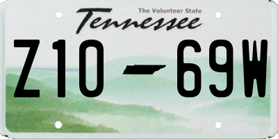 TN license plate Z1069W