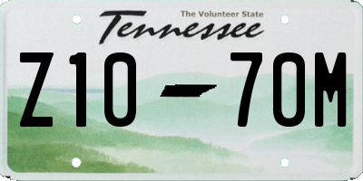 TN license plate Z1070M