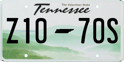 TN license plate Z1070S