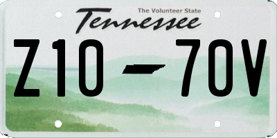 TN license plate Z1070V