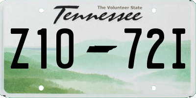 TN license plate Z1072I